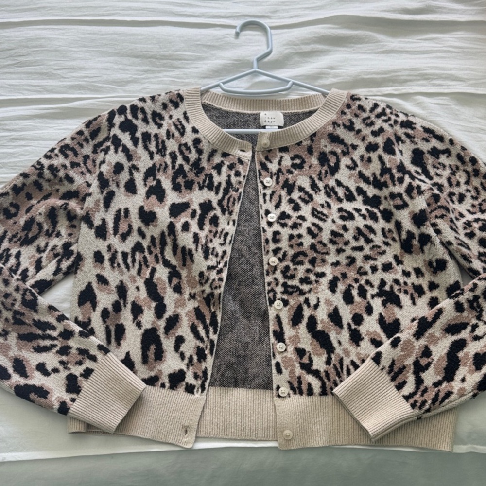 Target Leopard Print Cardigan - Black and Cream